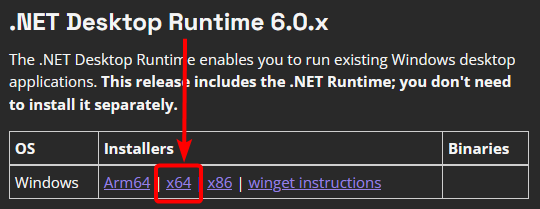 .NET Desktop Runtime Download
